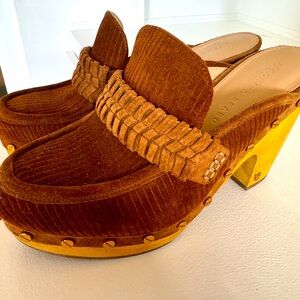 Brown Corduroy Platform Delia Clogs by Veronica Beard 7